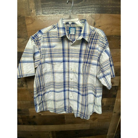 Wrangler Men's Short Sleeve Pearl‎ Snap Button Up - Picture 1 of 2